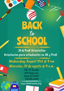 3k & Pre-K parent orientation flyer